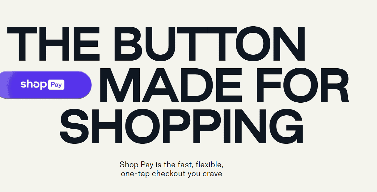 Shop Pay home page screenshot 