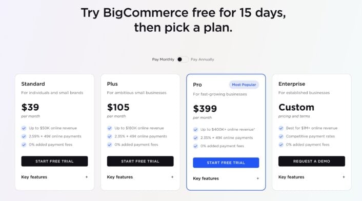 bigcommerce pricing